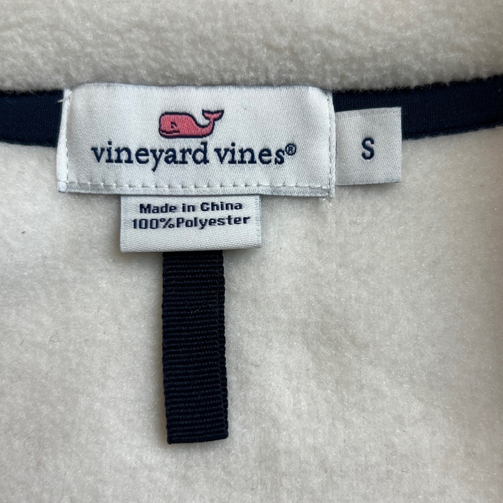 Vineyard Vines Harbor Fleece Vest Full Zip with Zip Pockets White SZ S - Picture 5 of 8